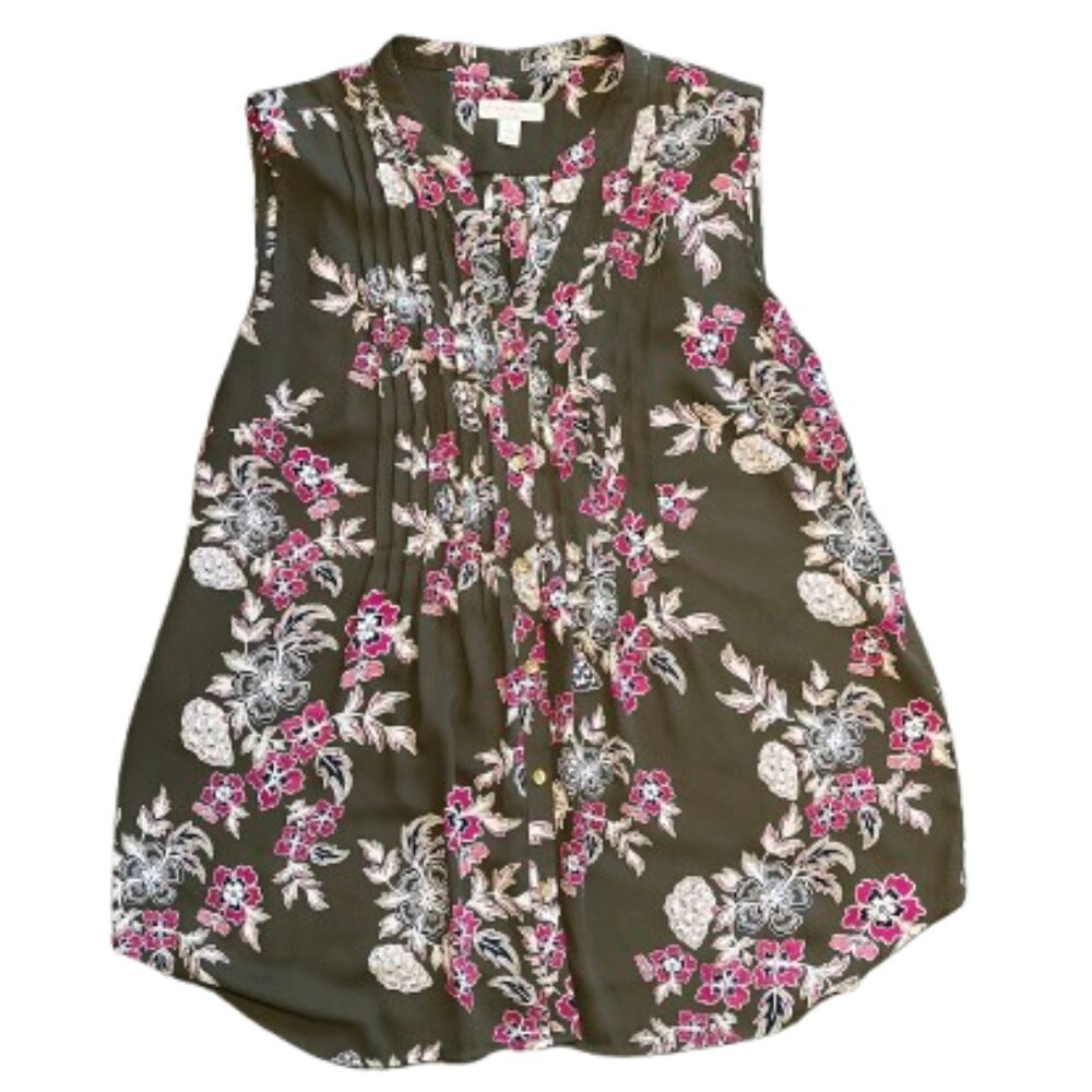 🌺 Charter Club Sleeveless Floral Blouse – Size PXL 🌺